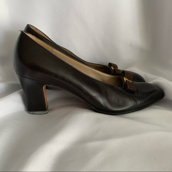 Salvatore Ferragamo Brown Leather Low Heels - Picture 3 of 6